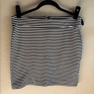 Black and white striped skirt